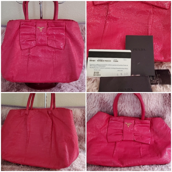 Authentic Bow Prada Hobo Bag - Picture 7 of 16